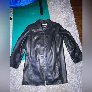 Preston & York  genuine lambskin leather fully lined black Size Medium  5 Button